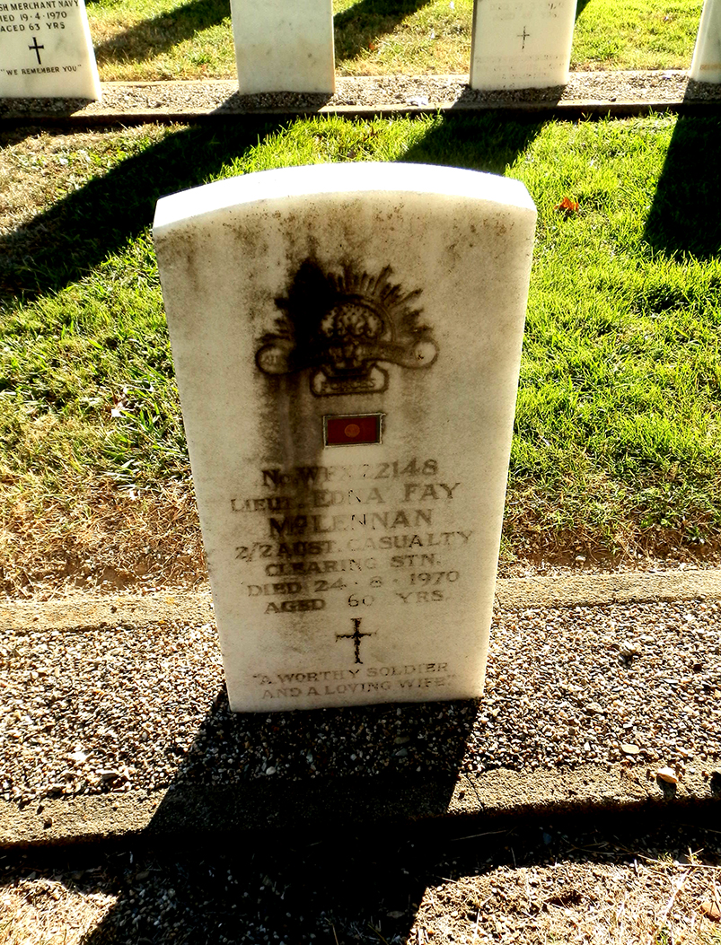 Photo of headstones/Edna Fay McLennan d1970 hdstn Woden cem ACT